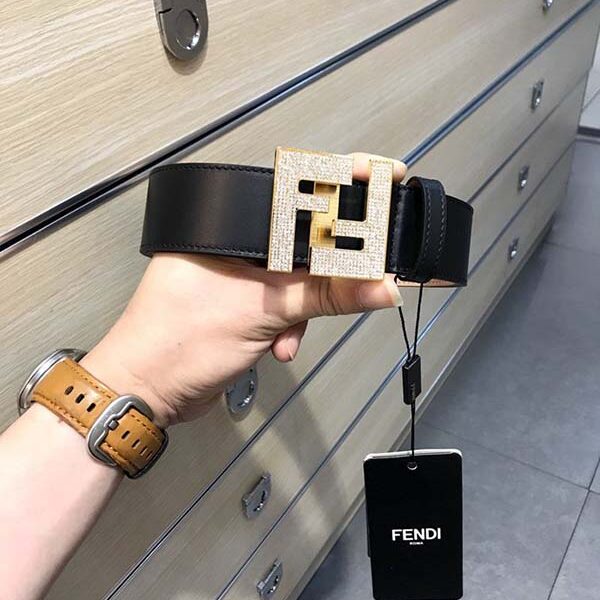 男士皮帶 高仿fendi 原單滿星鑽釕鈀電鍍F扣