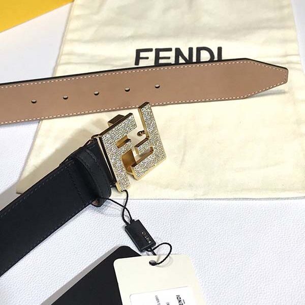 男士皮帶 高仿fendi 原單滿星鑽釕鈀電鍍F扣
