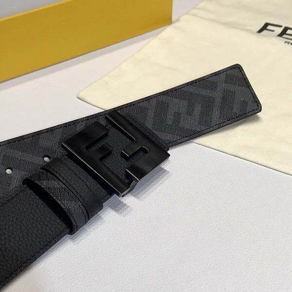 皮帶原單fendi標誌造型寬皮帶 鉚釘扣