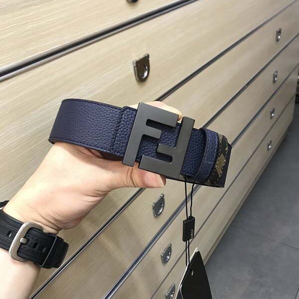皮帶高仿 fendi標誌造型鉚釘扣皮帶