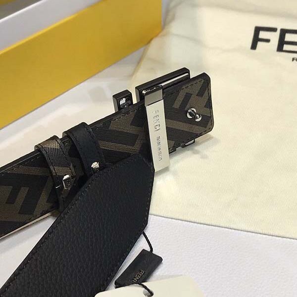 皮帶1：1 fendi 鉚釘標誌造型寬皮帶