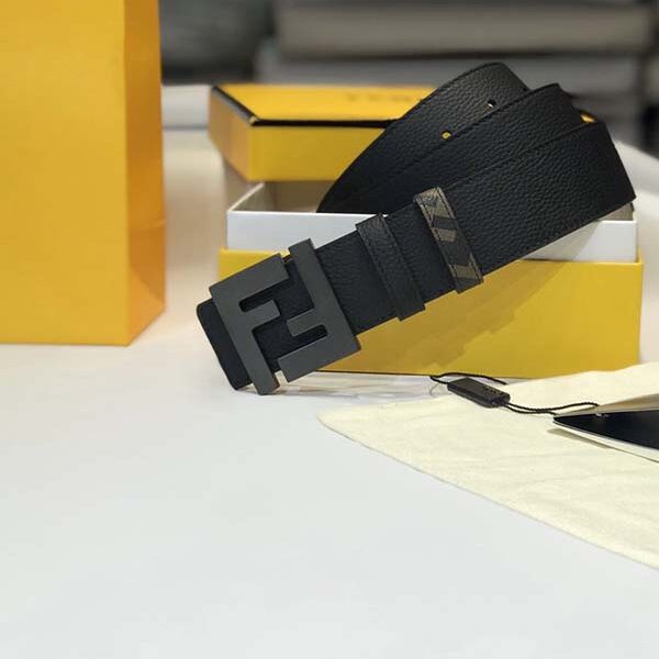 皮帶1：1 fendi 鉚釘標誌造型寬皮帶