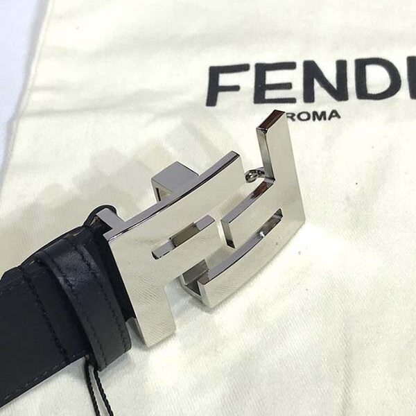 明星同款 fendi標誌 黑色小牛皮皮帶