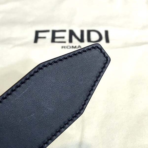 a貨fendi 寬皮帶進口黑色小牛皮