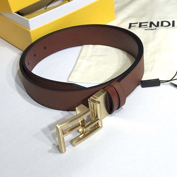皮帶高仿 雙面皮帶 fendi標誌性雙F重金屬皮帶扣