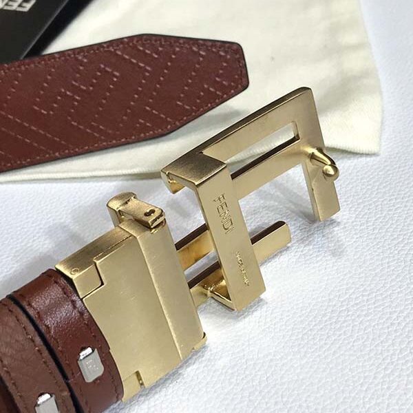 皮帶高仿 雙面皮帶 fendi標誌性雙F重金屬皮帶扣