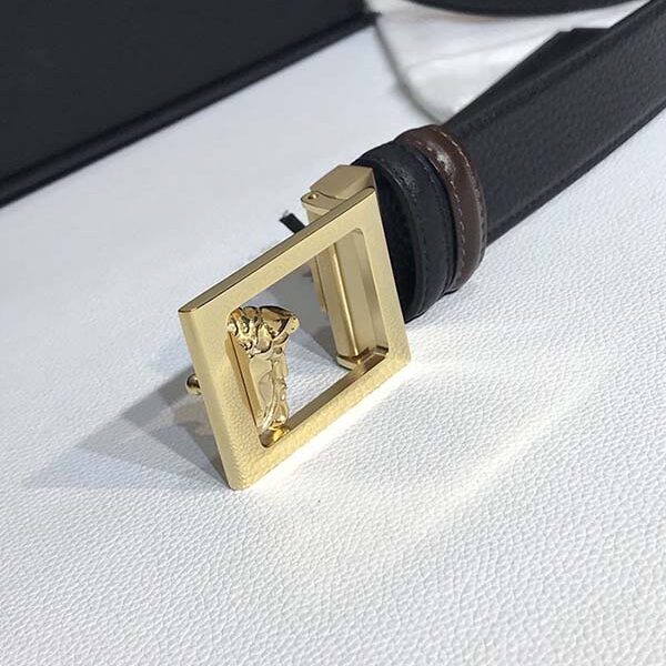 versace原單質量 原版立體人頭鋼扣 美人頭雙面進口原版小牛皮