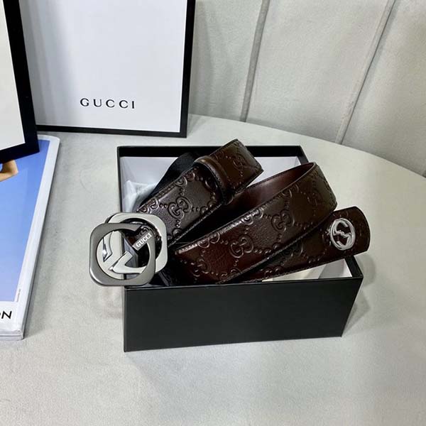 原單Gucci經典 牛皮熱壓大G花紋皮帶 5 原單Gucci經典 牛皮熱壓大G花紋皮帶