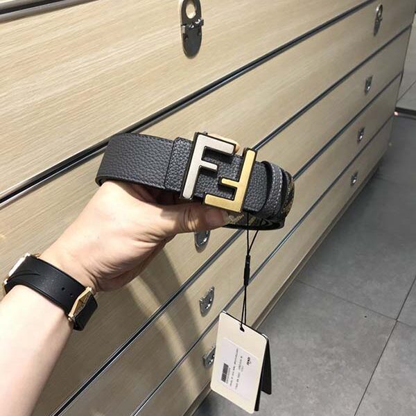 貨到付款 芬迪寬皮帶 鉚釘扣