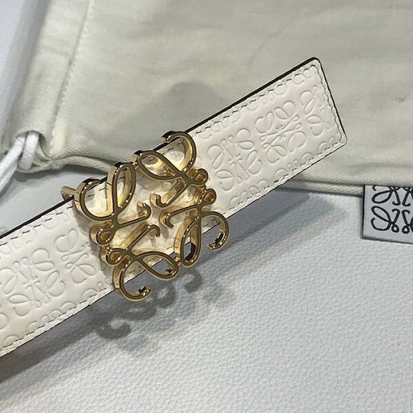 loewe頂級原單皮帶 原單進口雙面頭層牛皮 釕鈀扣