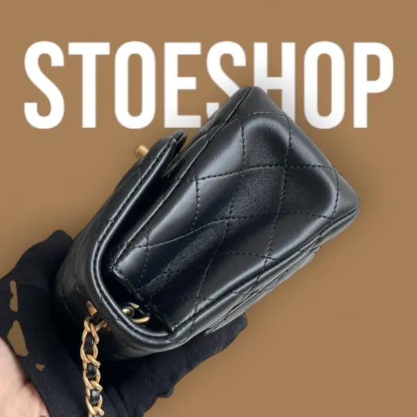 香奈兒高仿超a品質頂級原單𝙲𝚕𝚊𝚜𝚜𝚒𝚌 𝙵𝚕𝚊𝚙 𝚖𝚒𝚗𝚒方胖子 黑色