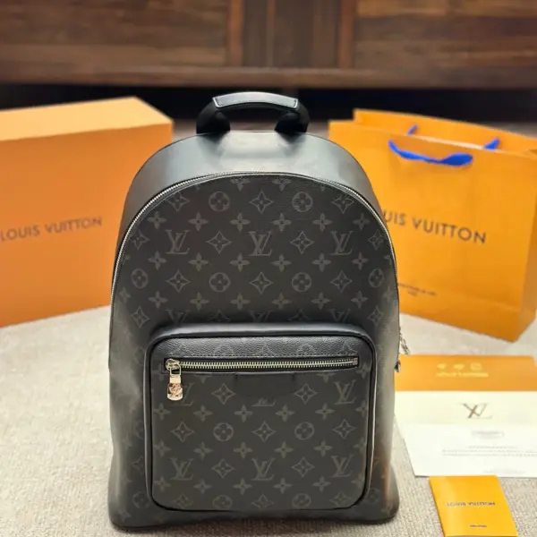 LV最好看的雙肩包高仿原單版本出差旅行必備LV高仿 Josh雙肩包百搭通勤經典老花帆布拼牛皮雙肩包