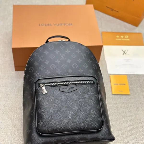 LV最好看的雙肩包高仿原單版本出差旅行必備LV高仿 Josh雙肩包百搭通勤經典老花帆布拼牛皮雙肩包