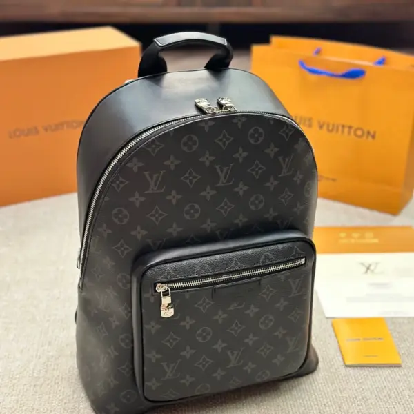 LV最好看的雙肩包高仿原單版本出差旅行必備LV高仿 Josh雙肩包百搭通勤經典老花帆布拼牛皮雙肩包