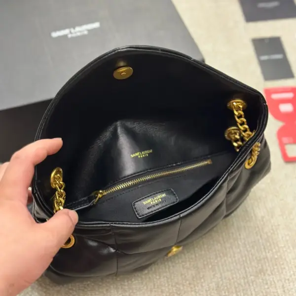 YSL/聖羅蘭小姐PUFFER絎縫小羊皮秋冬包包YSL軟糯的雲朵包楊冪款YSL軟糯的雲朵包尺寸大號28 20cm 小號22 15cm
