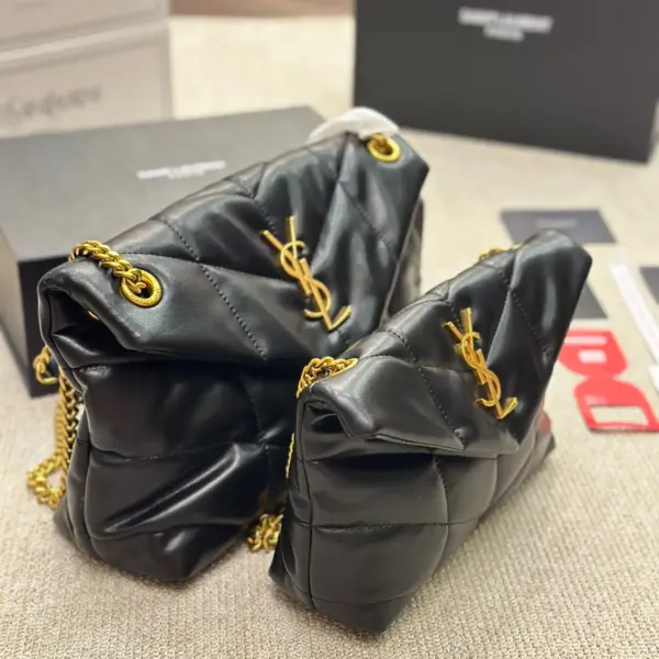 YSL/聖羅蘭小姐PUFFER絎縫小羊皮秋冬包包YSL軟糯的雲朵包楊冪款YSL軟糯的雲朵包尺寸大號28 20cm 小號22 15cm