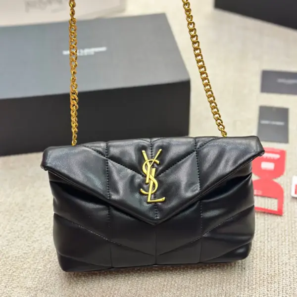 YSL/聖羅蘭小姐PUFFER絎縫小羊皮秋冬包包YSL軟糯的雲朵包楊冪款YSL軟糯的雲朵包尺寸大號28 20cm 小號22 15cm