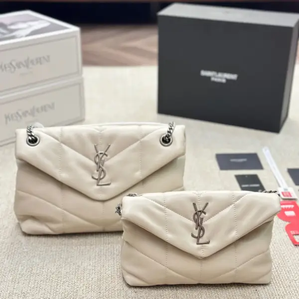 YSL/聖羅蘭小姐PUFFER絎縫小羊皮秋冬包包YSL軟糯的雲朵包楊冪款YSL軟糯的雲朵包尺寸大號28 20cm 小號22 15cm