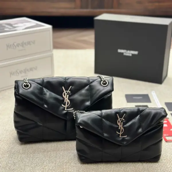 YSL/聖羅蘭小姐PUFFER絎縫小羊皮秋冬包包YSL軟糯的雲朵包楊冪款YSL軟糯的雲朵包尺寸大號28 20cm 小號22 15cm