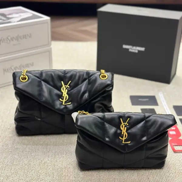 YSL/聖羅蘭小姐PUFFER絎縫小羊皮秋冬包包YSL軟糯的雲朵包楊冪款YSL軟糯的雲朵包尺寸大號28 20cm 小號22 15cm