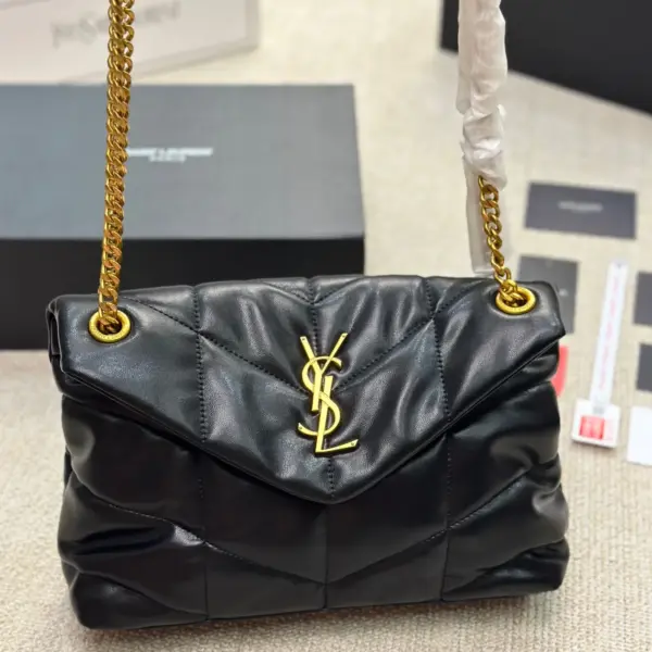YSL/聖羅蘭小姐PUFFER絎縫小羊皮秋冬包包YSL軟糯的雲朵包楊冪款YSL軟糯的雲朵包尺寸大號28 20cm 小號22 15cm