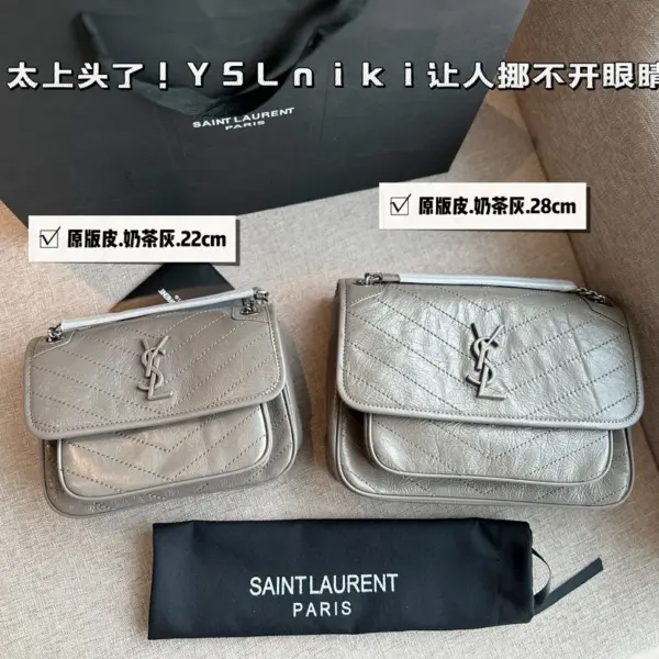 ysl高仿 niki 皮料軟糯質感〰️進口牛皮！質感真的不一般！說真的niki真的太適合秋冬啦！22*18cm（小）