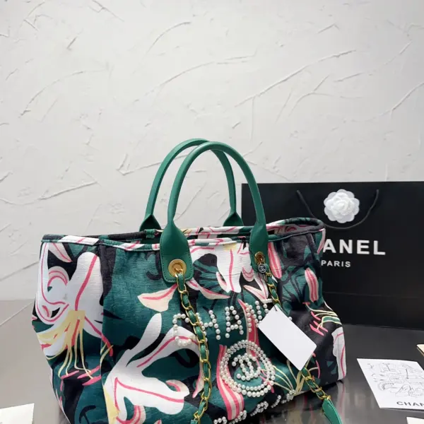 香奈兒CHANEL 花卉珍珠沙灘包高仿精緻美2023頂級版本
