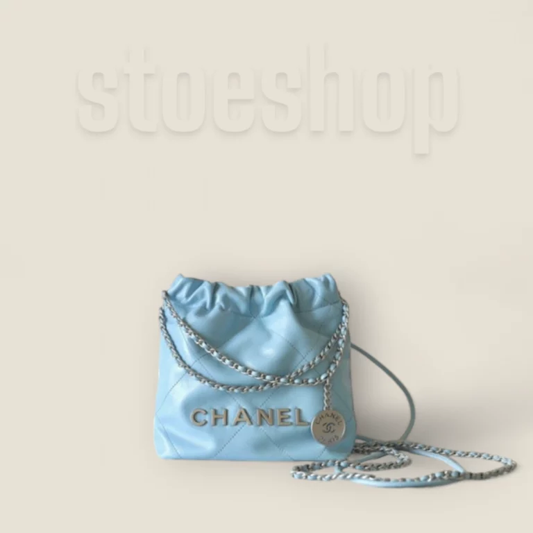頂級精仿Chanel Mini奶藍色購物袋高仿精品版