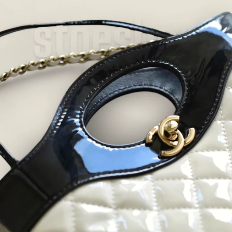 超A級高仿Chanel 23A系列黑白雙拼單肩購物袋精品