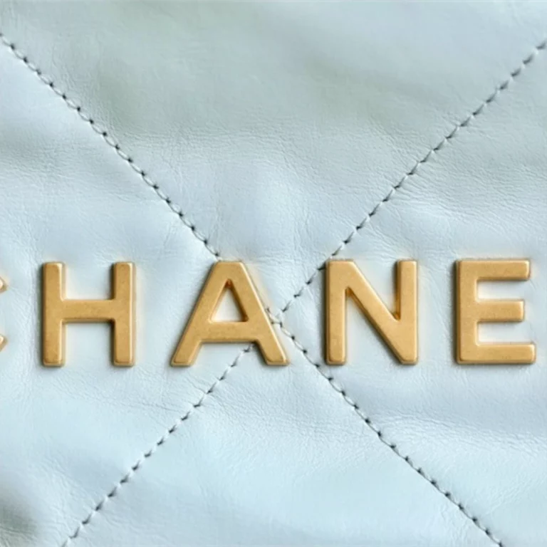 原廠小牛皮高仿Chanel迷你購物袋霧霾藍免檢版
