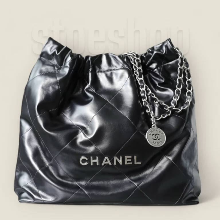 頂級高仿Chanel 22Bag中號黑銀購物袋，完美還原官網