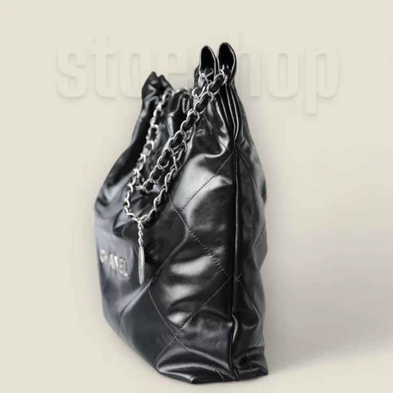 頂級高仿Chanel 22Bag中號黑銀購物袋，完美還原官網