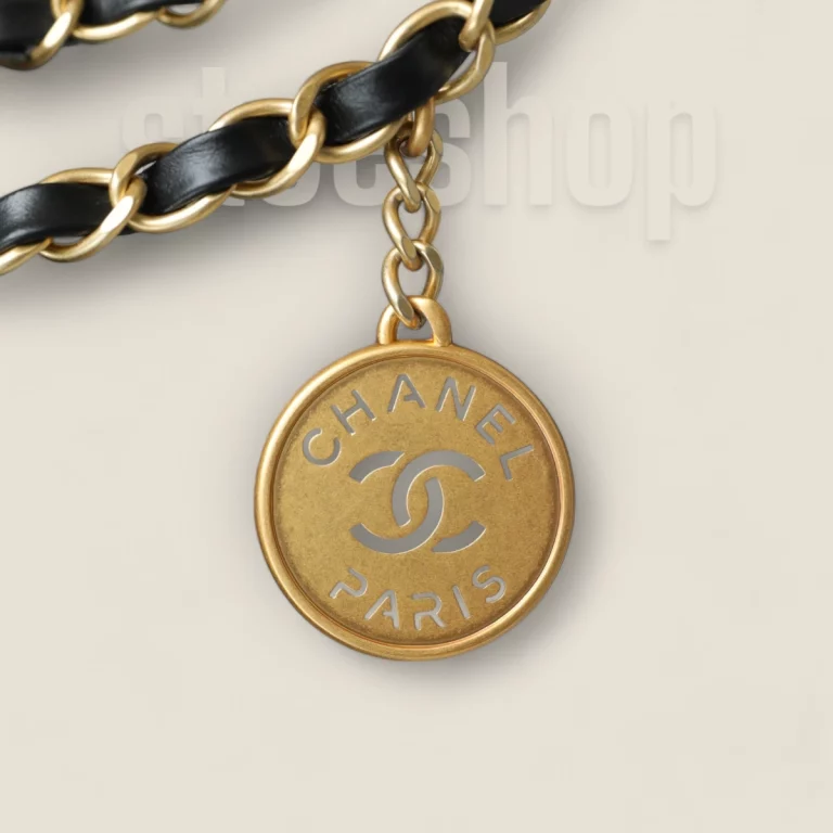 原廠皮Chanel購物袋小號黑金白扣，高仿復刻版完美細節
