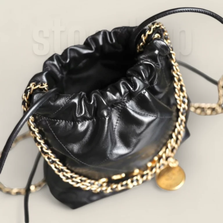 頂級精仿Chanel 23S春夏系列黑金Mini購物袋高仿精品
