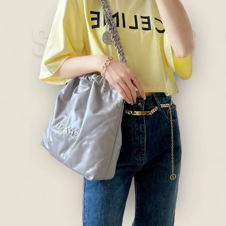 復刻官網同款Chanel購物袋奶奶灰中號高仿版 Chanel購物袋