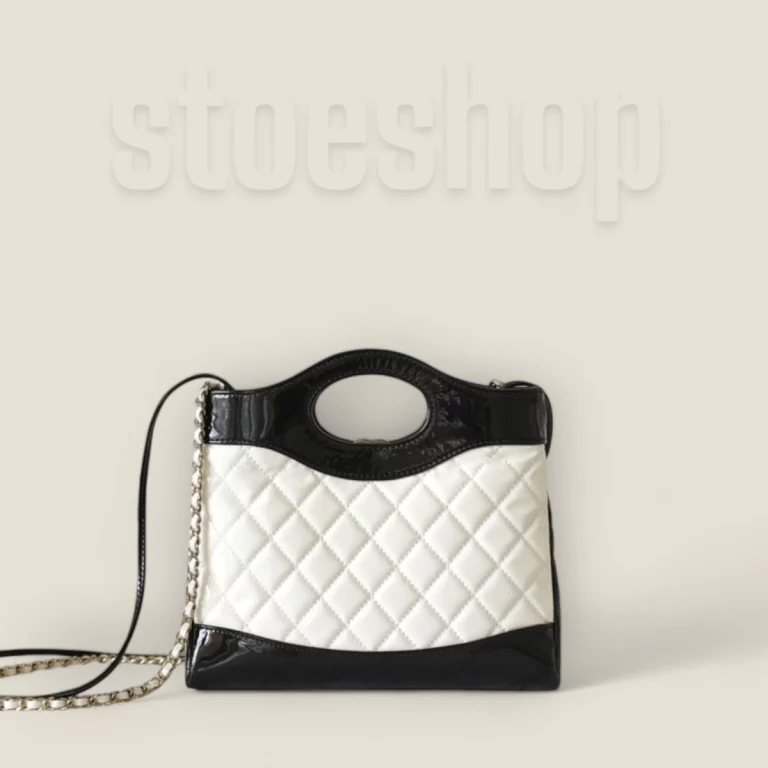 超A級高仿Chanel 23A系列黑白雙拼單肩購物袋精品