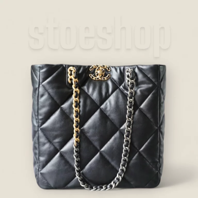Chanel購物袋Bag19系列黑色小羊皮高端仿真版，頂級品質打造 Chanel購物袋