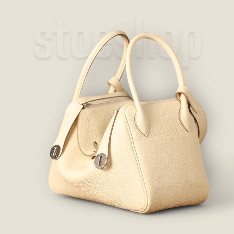 高仿愛馬仕Hermes*Lindy26奶昔白銀扣全手工版本