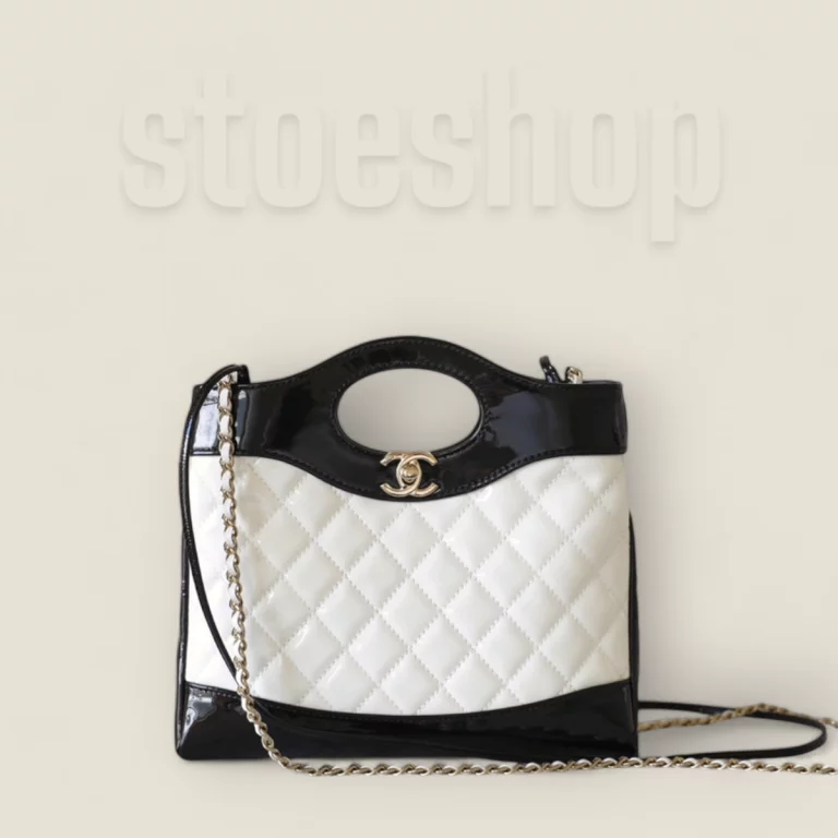 超A級高仿Chanel 23A系列黑白雙拼單肩購物袋精品