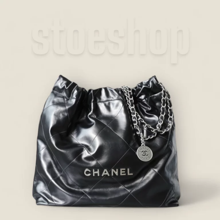 頂級高仿Chanel 22Bag中號黑銀購物袋，完美還原官網