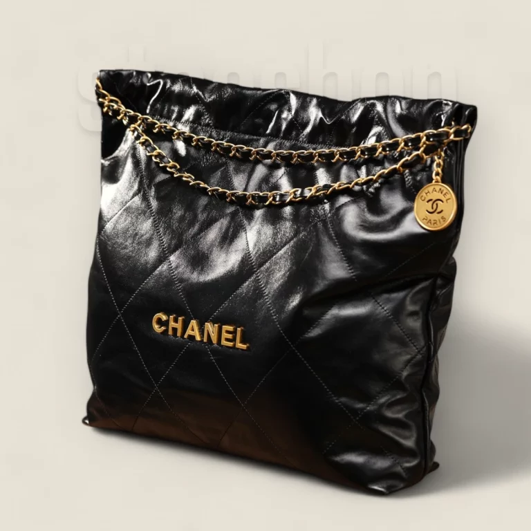 頂級高仿Chanel垃圾袋早春新款黑色/金扣M級復刻版 22 頂級高仿Chanel垃圾袋早春新款黑色/金扣M級復刻版