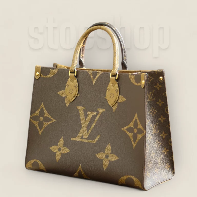 頂級高仿LV托特包 老花雙拼設計 中號款 - Louis Vuitton Onthego系列 M45321 高仿LV托特包