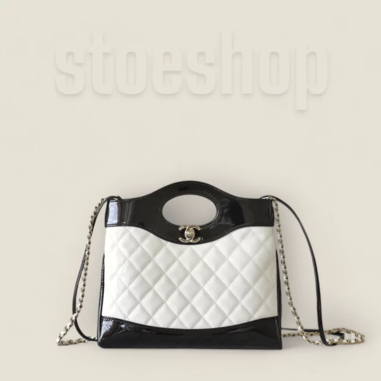 超A級高仿Chanel 23A系列黑白雙拼單肩購物袋精品