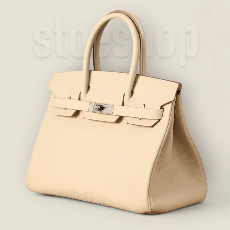 台灣高仿愛馬仕*Birkin30奶昔白銀扣全手工版本 台灣高仿