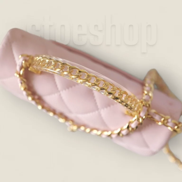 高仿香奈兒AS4847小羊皮粉色單肩包|24S系列精品仿製