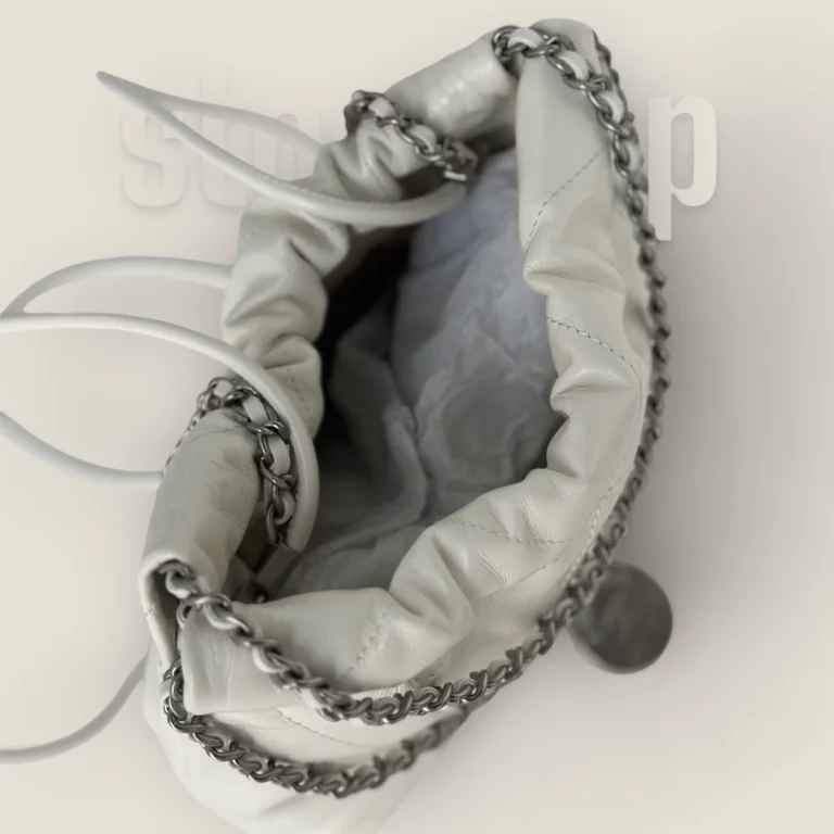 超A高仿Chanel 23S系列白色小牛皮Mini購物袋精品版