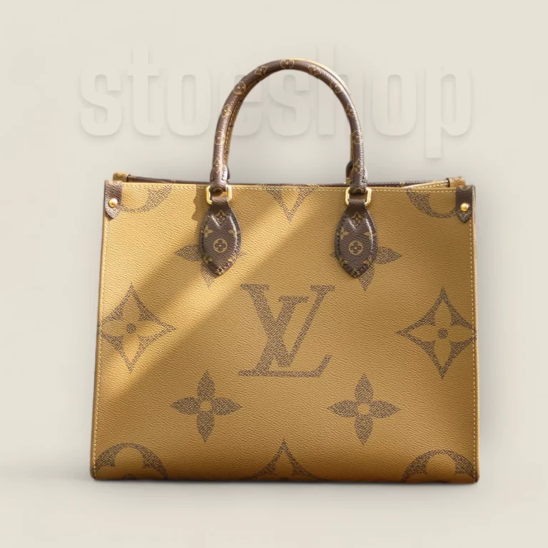 頂級高仿LV托特包 老花雙拼設計 中號款 - Louis Vuitton Onthego系列 M45321