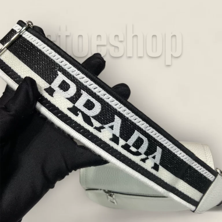 臺灣精品高仿普拉達Prada白色斜跨單肩包1BD332 | 時尚精品包包推薦 - 貨號: 1BD332-2DKV-F0009-V-3OO