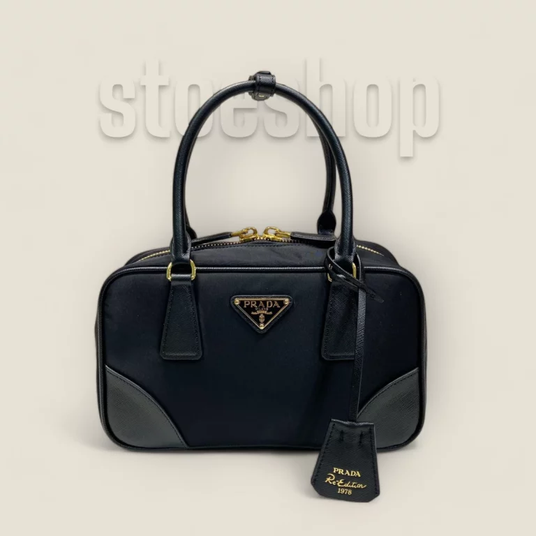 香港高仿普拉達Prada ReEdition系列手提袋 - 小號黑色1BB121複刻版貨號：1BB121