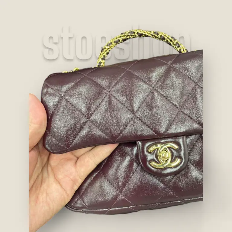 頂級精仿Chanel 24b麻花手柄口盖包大号——Bodin.joyeux油蜡小羊皮与金色轻奢五金的完美结合 頂級精仿Chanel 24b